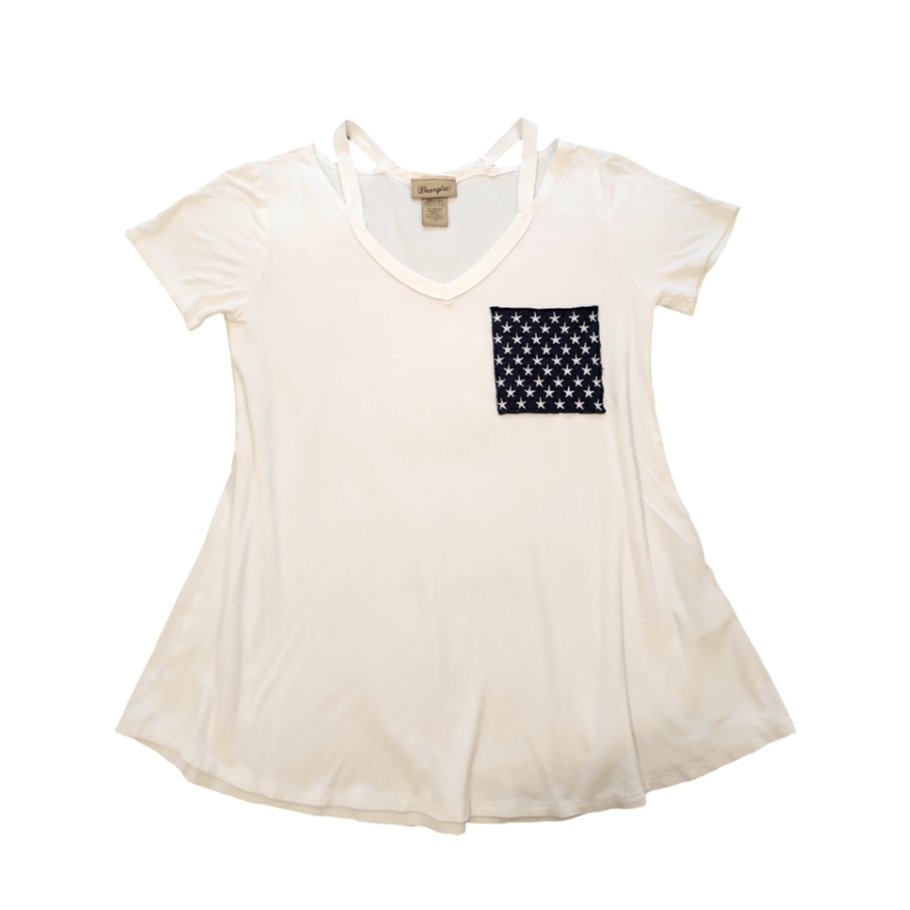Wrangler women's flowy star pocket strappy top